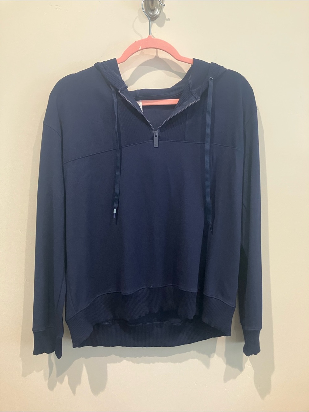 Travis Mathew Navy Pullover with Coral Trim